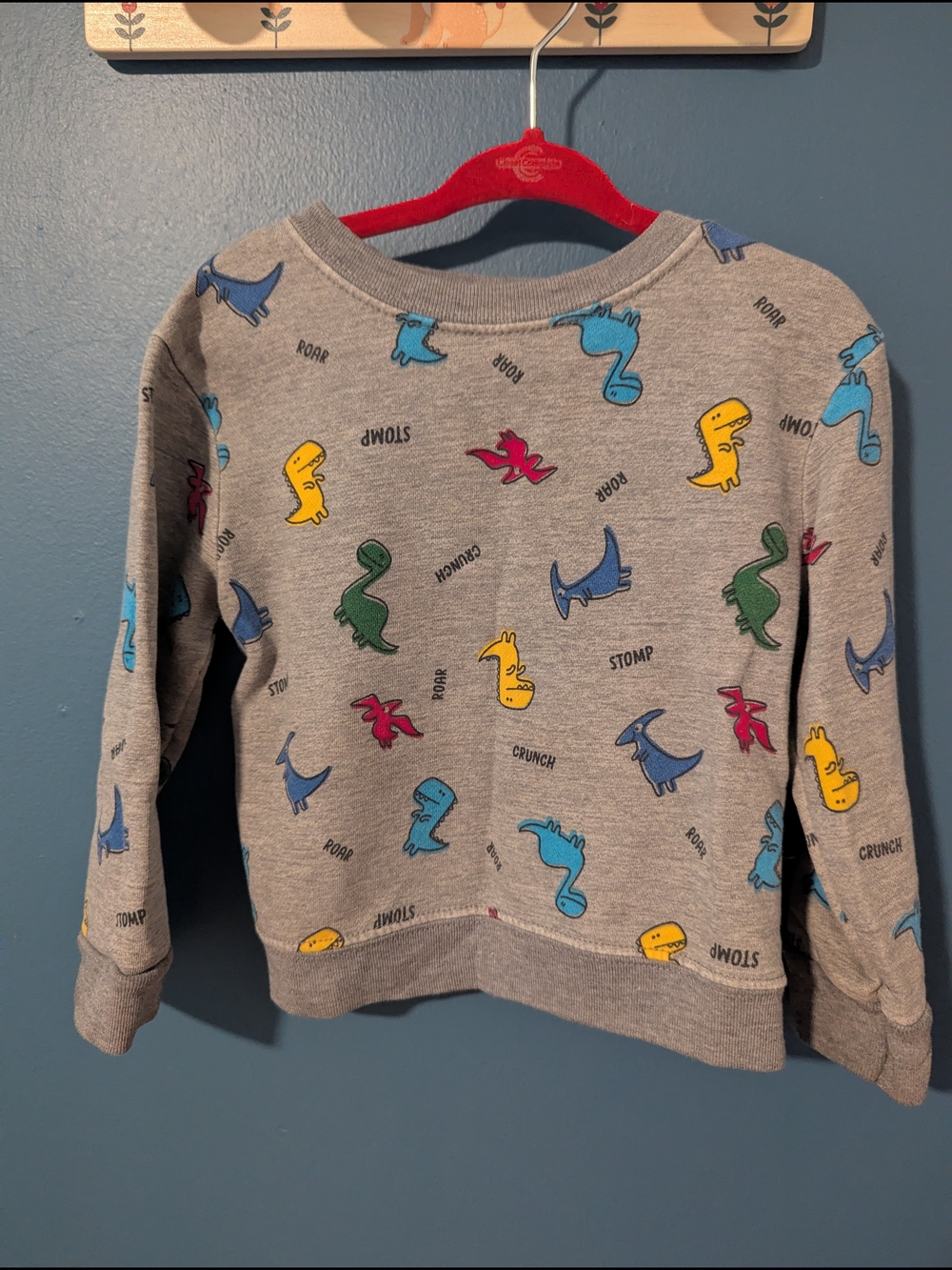 Carter's Gray Sweatshirt with Multicolor Dino Prints